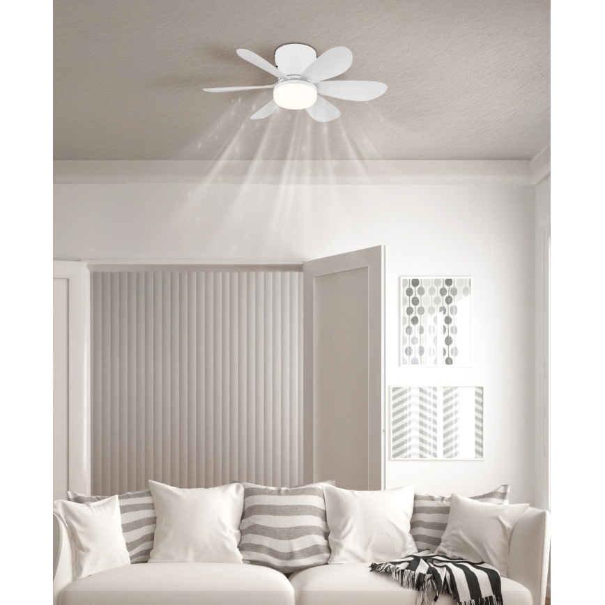 Globo - LED stmievateľný stropný ventilátor LED/5W/230V 2700-6500K biela + diaľkové ovládanie