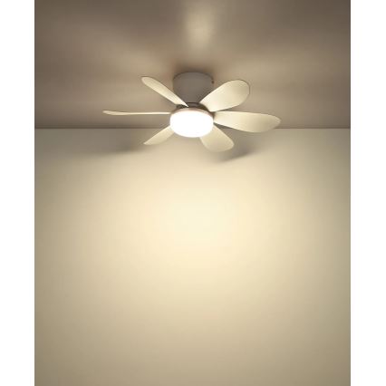 Globo - LED stmievateľný stropný ventilátor LED/5W/230V 2700-6500K biela + diaľkové ovládanie