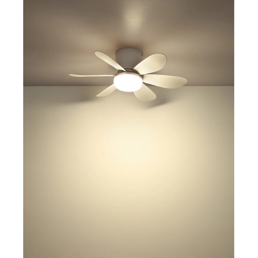 Globo - LED stmievateľný stropný ventilátor LED/5W/230V 2700-6500K biela + diaľkové ovládanie