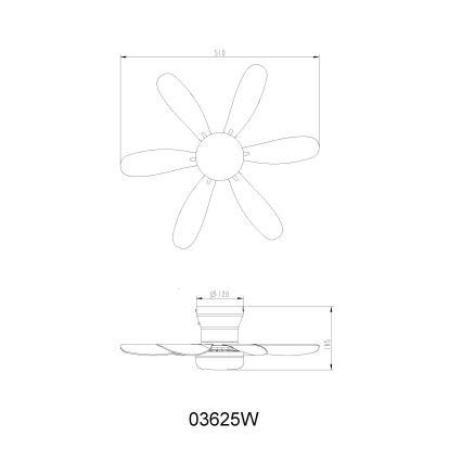 Globo - LED stmievateľný stropný ventilátor LED/5W/230V 2700-6500K biela + diaľkové ovládanie