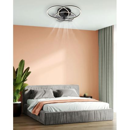 Globo - LED Stmievateľný stropný ventilátor LED/40W/230V 3000-6500K čierna + diaľkové ovládanie