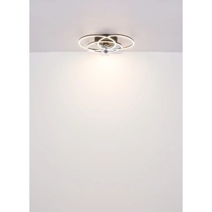 Globo - LED Stmievateľný stropný ventilátor LED/40W/230V 3000-6500K čierna + diaľkové ovládanie