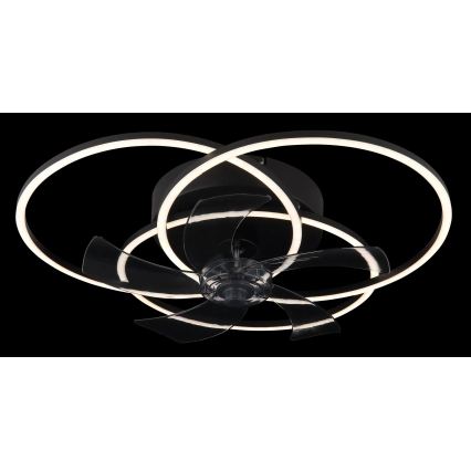 Globo - LED Stmievateľný stropný ventilátor LED/40W/230V 3000-6500K čierna + diaľkové ovládanie