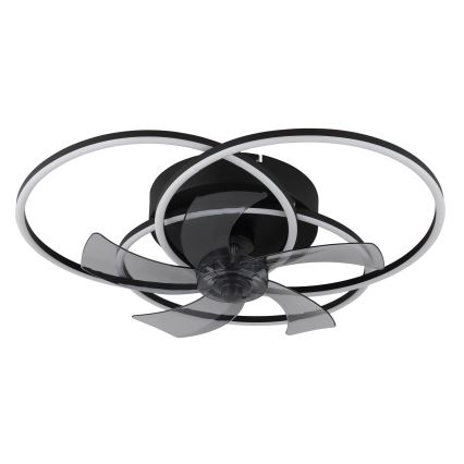 Globo - LED Stmievateľný stropný ventilátor LED/40W/230V 3000-6500K čierna + diaľkové ovládanie