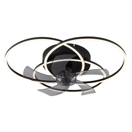 Globo - LED Stmievateľný stropný ventilátor LED/40W/230V 3000-6500K čierna + diaľkové ovládanie