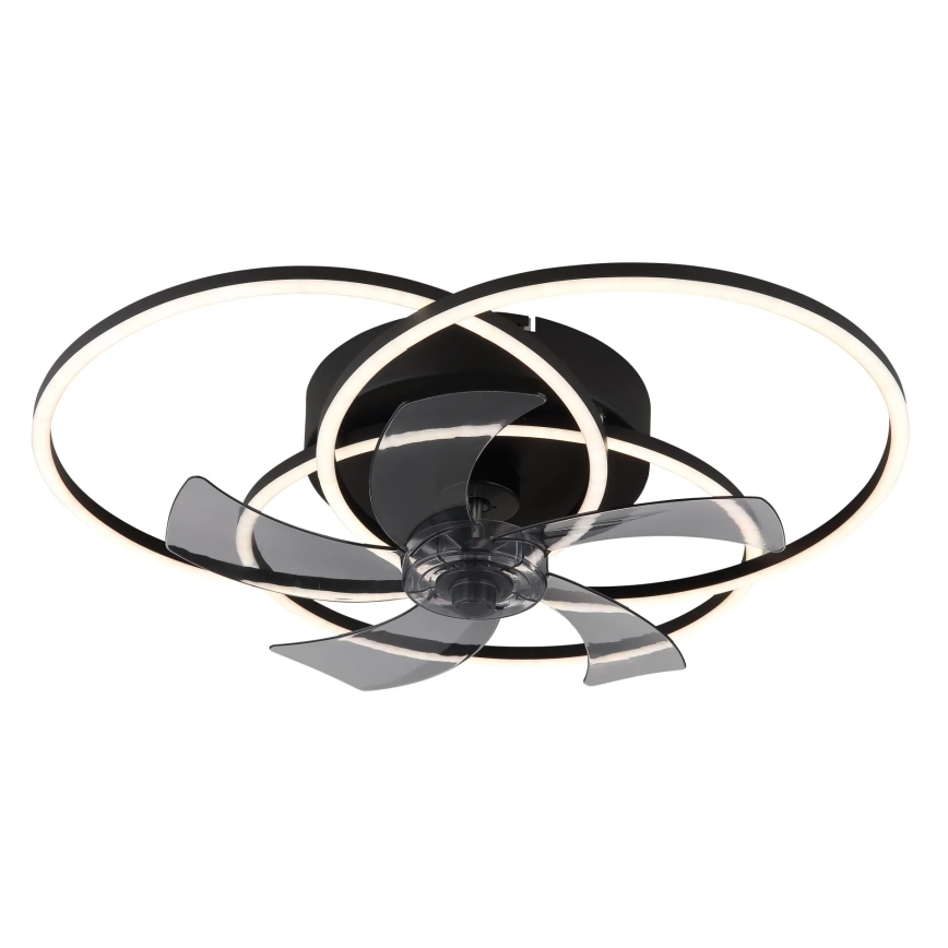 Globo - LED Stmievateľný stropný ventilátor LED/40W/230V 3000-6500K čierna + diaľkové ovládanie