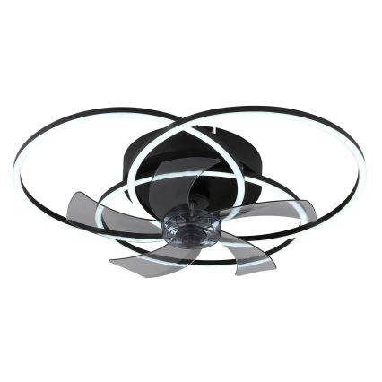 Globo - LED Stmievateľný stropný ventilátor LED/40W/230V 3000-6500K čierna + diaľkové ovládanie