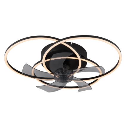 Globo - LED Stmievateľný stropný ventilátor LED/40W/230V 3000-6500K čierna + diaľkové ovládanie