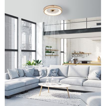 Globo - LED Stmievateľné stropné svietidlo s ventilátorom LED/30W/230V 2700-6500K hnedá + diaľkové ovládanie