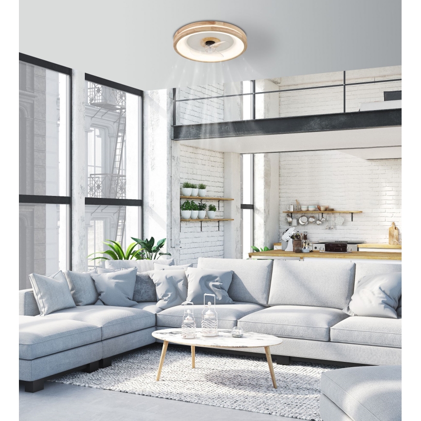 Globo - LED Stmievateľné stropné svietidlo s ventilátorom LED/30W/230V 2700-6500K hnedá + diaľkové ovládanie