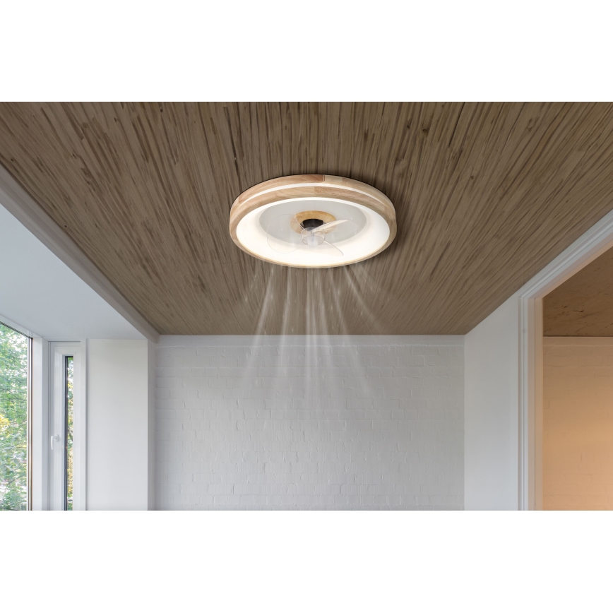 Globo - LED Stmievateľné stropné svietidlo s ventilátorom LED/30W/230V 2700-6500K hnedá + diaľkové ovládanie
