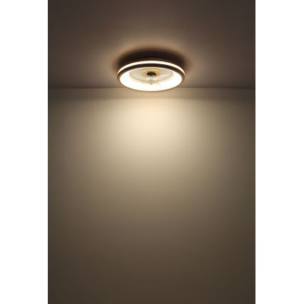 Globo - LED Stmievateľné stropné svietidlo s ventilátorom LED/30W/230V 2700-6500K hnedá + diaľkové ovládanie