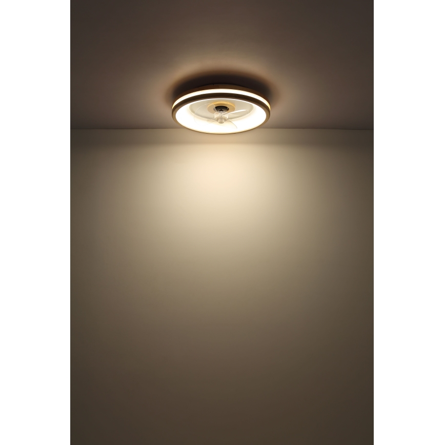 Globo - LED Stmievateľné stropné svietidlo s ventilátorom LED/30W/230V 2700-6500K hnedá + diaľkové ovládanie