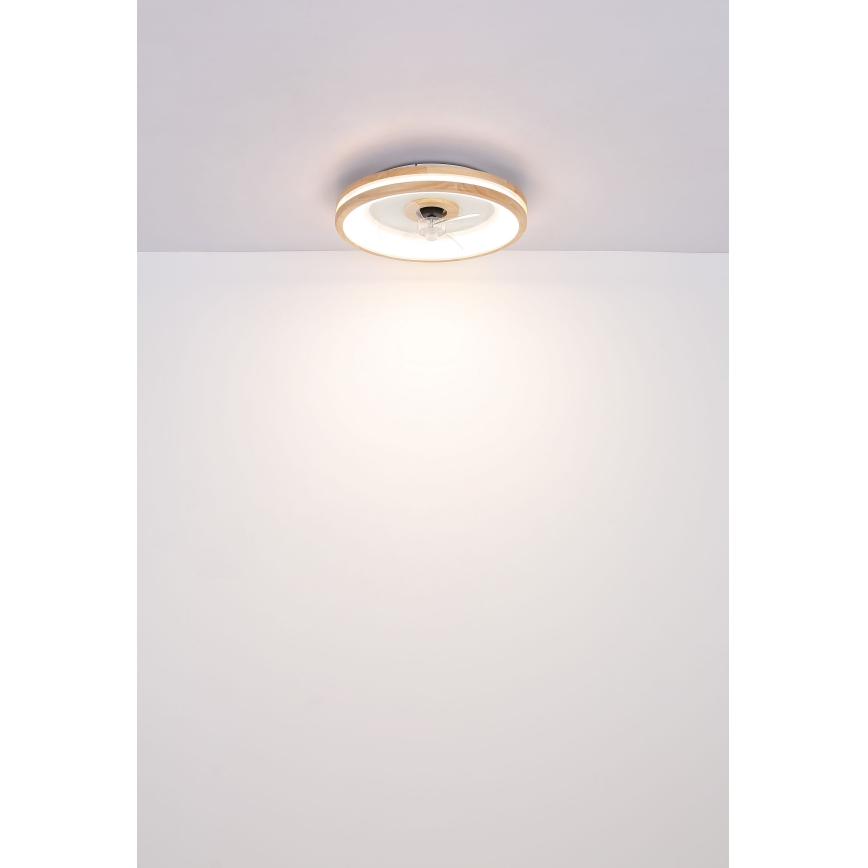 Globo - LED Stmievateľné stropné svietidlo s ventilátorom LED/30W/230V 2700-6500K hnedá + diaľkové ovládanie