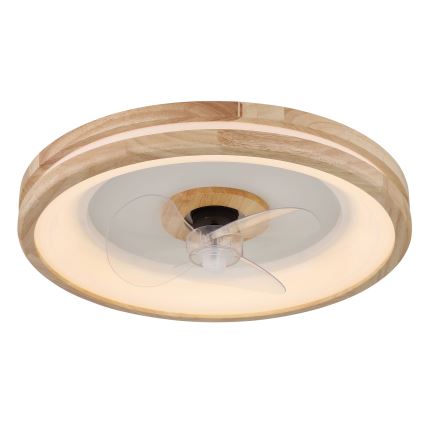 Globo - LED Stmievateľné stropné svietidlo s ventilátorom LED/30W/230V 2700-6500K hnedá + diaľkové ovládanie