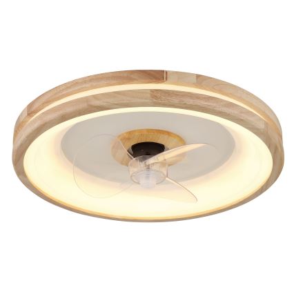 Globo - LED Stmievateľné stropné svietidlo s ventilátorom LED/30W/230V 2700-6500K hnedá + diaľkové ovládanie