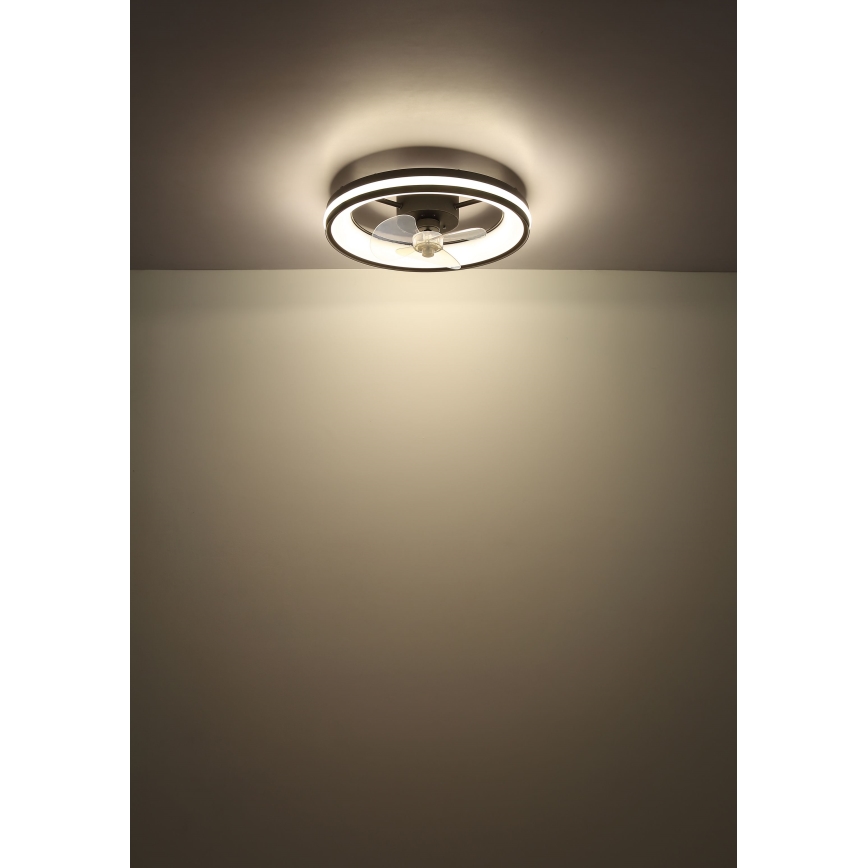 Globo - LED Stmievateľné stropné svietidlo s ventilátorom LED/30W/230V 2700-6500K čierna + diaľkové ovládanie