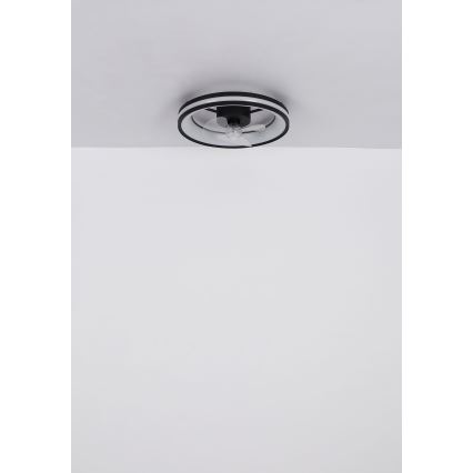 Globo - LED Stmievateľné stropné svietidlo s ventilátorom LED/30W/230V 2700-6500K čierna + diaľkové ovládanie