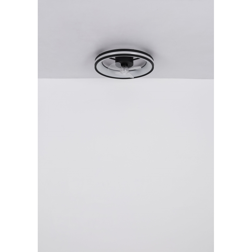 Globo - LED Stmievateľné stropné svietidlo s ventilátorom LED/30W/230V 2700-6500K čierna + diaľkové ovládanie