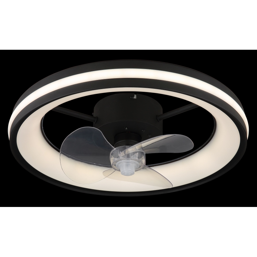 Globo - LED Stmievateľné stropné svietidlo s ventilátorom LED/30W/230V 2700-6500K čierna + diaľkové ovládanie