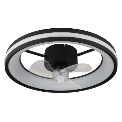 Globo - LED Stmievateľné stropné svietidlo s ventilátorom LED/30W/230V 2700-6500K čierna + diaľkové ovládanie