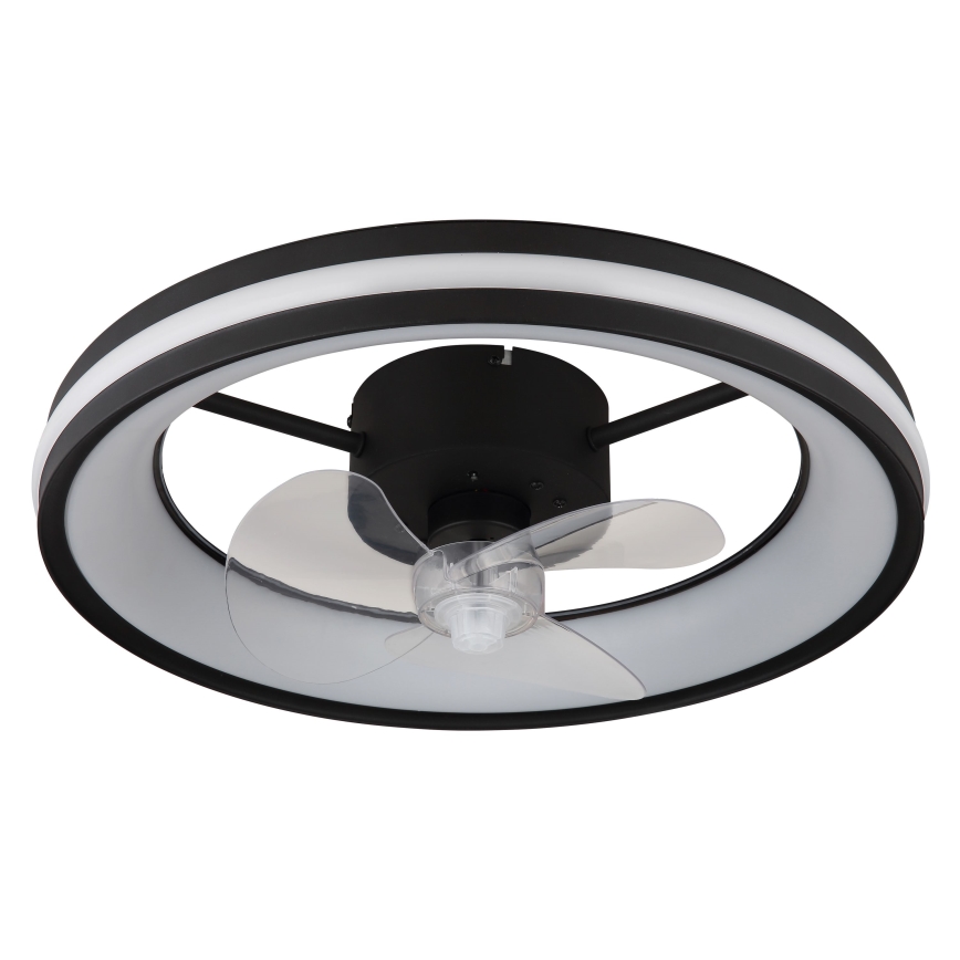 Globo - LED Stmievateľné stropné svietidlo s ventilátorom LED/30W/230V 2700-6500K čierna + diaľkové ovládanie