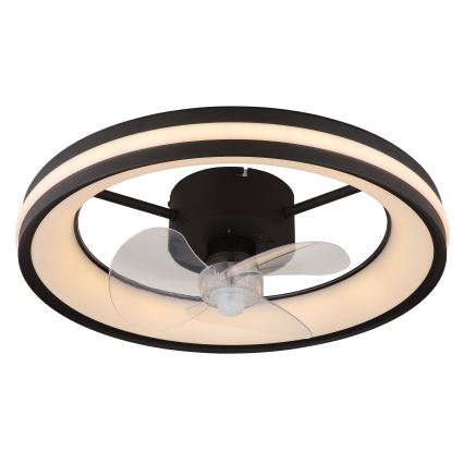 Globo - LED Stmievateľné stropné svietidlo s ventilátorom LED/30W/230V 2700-6500K čierna + diaľkové ovládanie