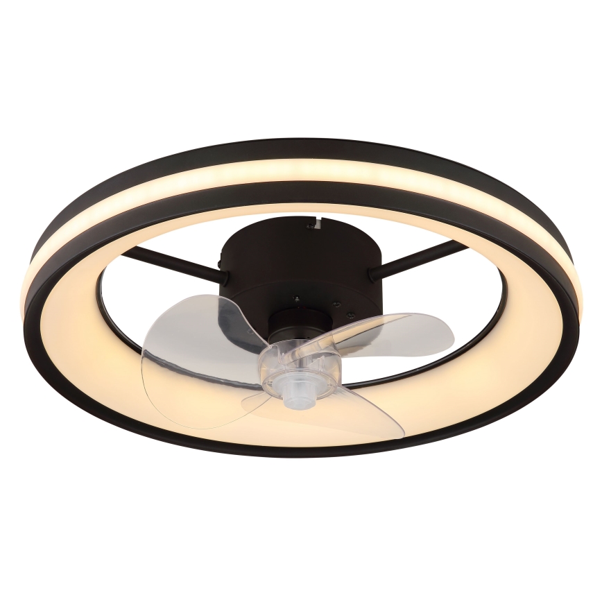 Globo - LED Stmievateľné stropné svietidlo s ventilátorom LED/30W/230V 2700-6500K čierna + diaľkové ovládanie