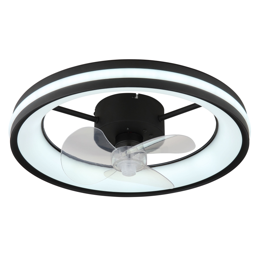 Globo - LED Stmievateľné stropné svietidlo s ventilátorom LED/30W/230V 2700-6500K čierna + diaľkové ovládanie