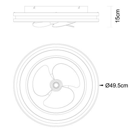 Globo - LED Stmievateľné stropné svietidlo s ventilátorom LED/30W/230V 2700-6500K čierna + diaľkové ovládanie