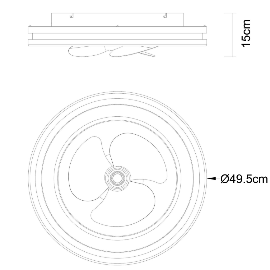 Globo - LED Stmievateľné stropné svietidlo s ventilátorom LED/30W/230V 2700-6500K čierna + diaľkové ovládanie