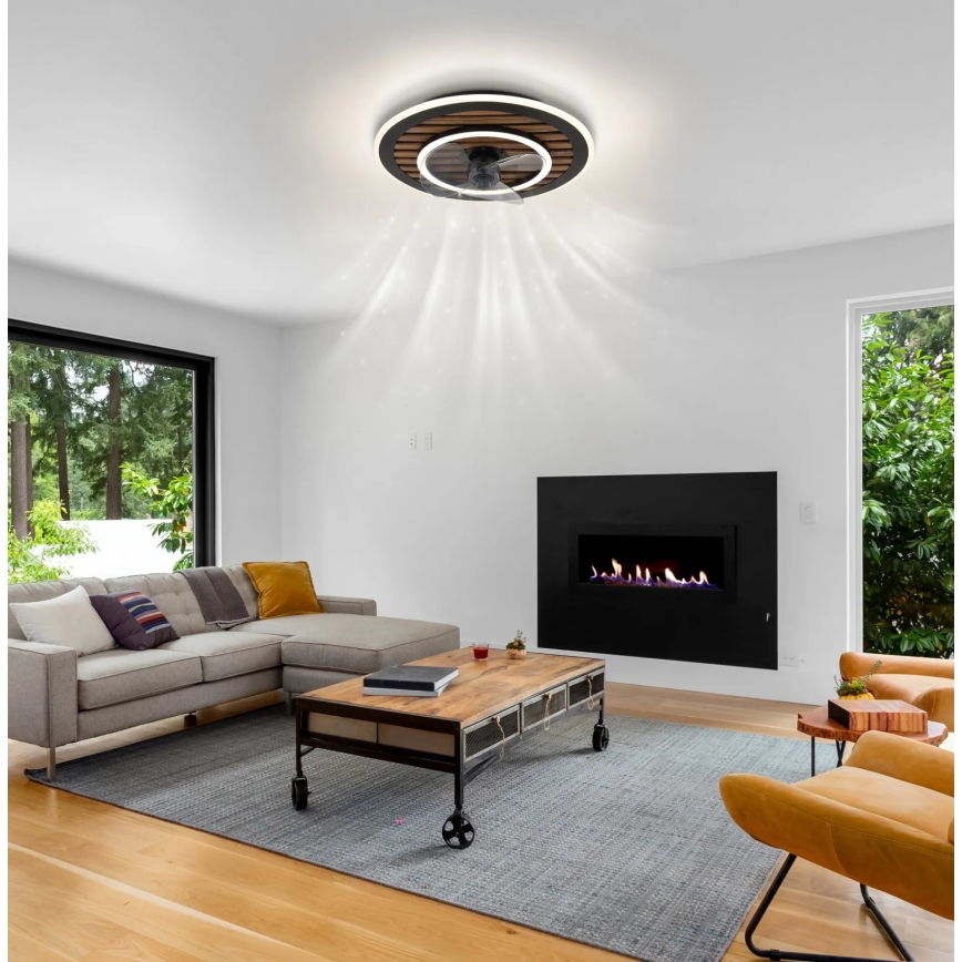 Globo - LED stmievaný stropný ventilátor LED/36W/230V 2700-6000K čierny + diaľkové ovládanie