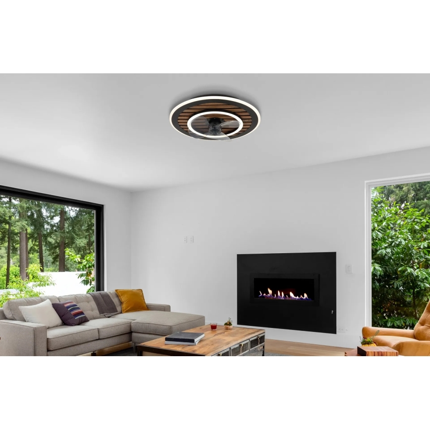 Globo - LED stmievaný stropný ventilátor LED/36W/230V 2700-6000K čierny + diaľkové ovládanie