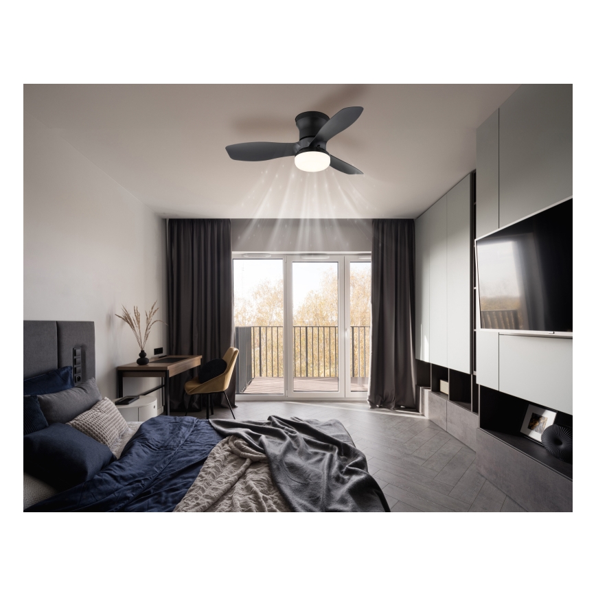 Globo - Stmievateľný stropný ventilátor LED/15W/230V 2700-6500K čierny + diaľkové ovládanie