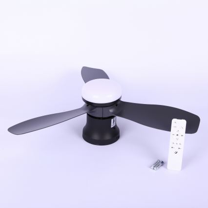 Globo - Stmievateľný stropný ventilátor LED/15W/230V 2700-6500K čierny + diaľkové ovládanie