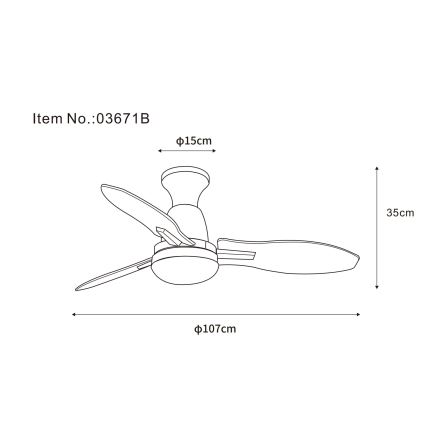 Globo - LED Stmievateľný stropný ventilátor LED/22W/230V 3000/4500/6000K + diaľkové ovládanie