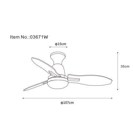 Globo - LED Stmievateľný stropný ventilátor LED/22W/230V 3000/4500/6000K + diaľkové ovládanie