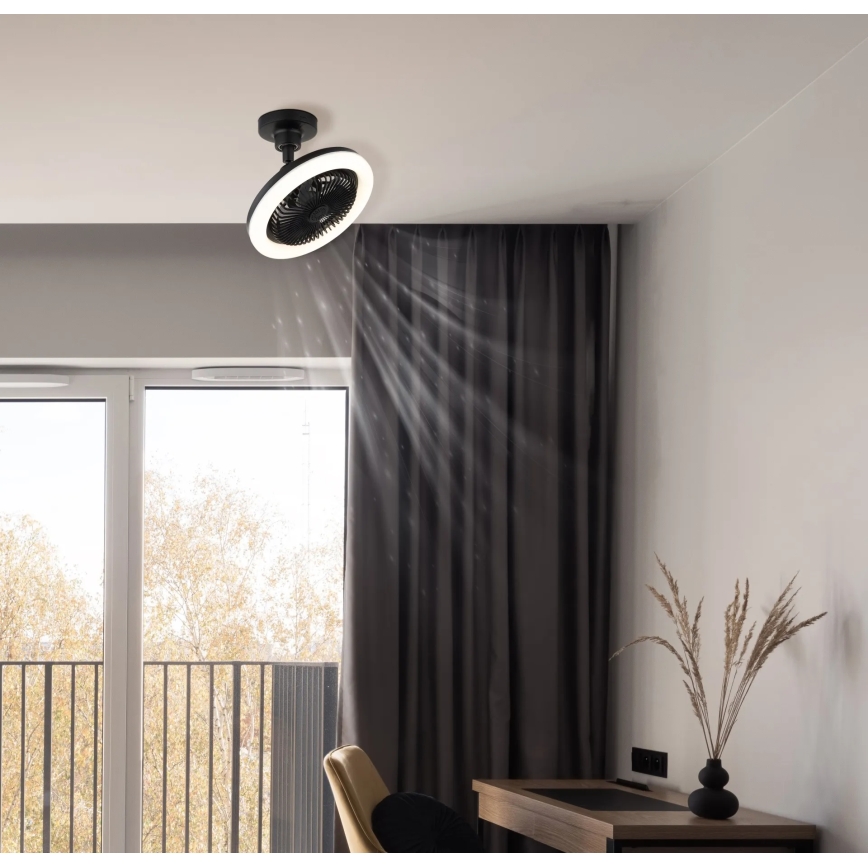 Globo - stmievateľný LED stropný ventilátor LED/20W/230V 3000-6500K čierny + diaľkové ovládanie