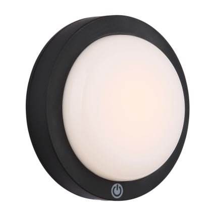Globo - LED Nabíjacie dotykové nástenné svietidlo LED/1,2W/3,7V pr. 15 cm 1800 mAh čierna