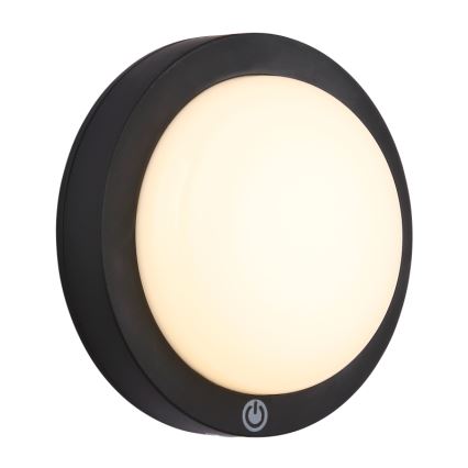 Globo - LED Nabíjacie dotykové nástenné svietidlo LED/1,2W/3,7V pr. 15 cm 1800 mAh čierna