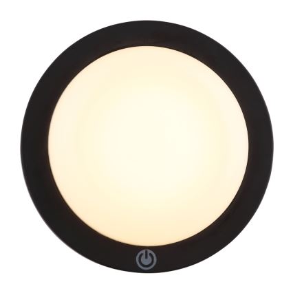 Globo - LED Nabíjacie dotykové nástenné svietidlo LED/1,2W/3,7V pr. 15 cm 1800 mAh čierna