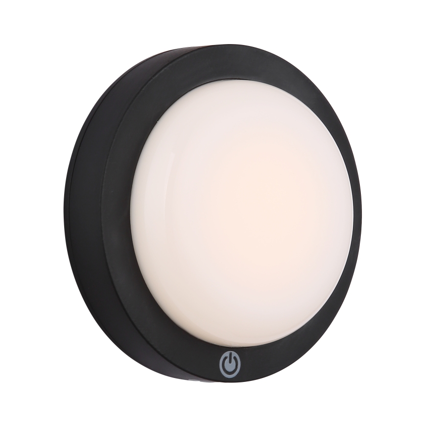 Globo - LED Nabíjateľné dotykové nástenné svietidlo LED/1,2W/3,7V pr. 15 cm 1800 mAh čierna