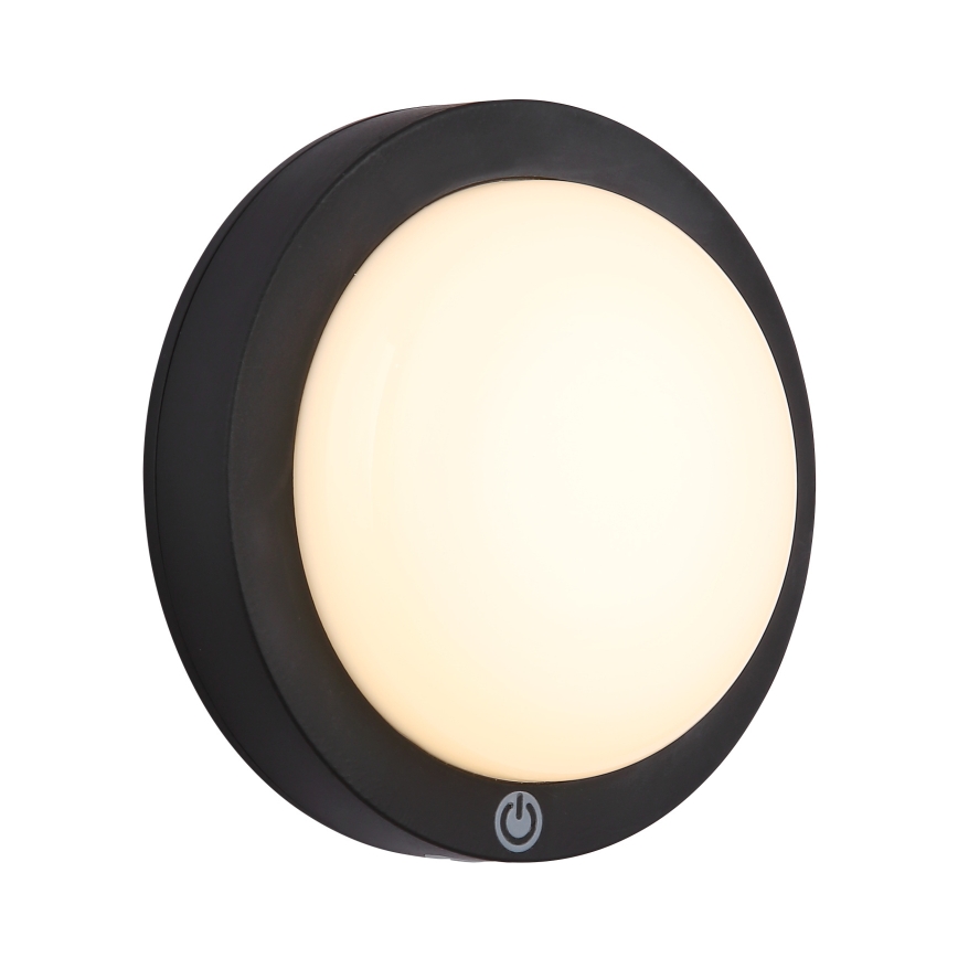 Globo - LED Nabíjateľné dotykové nástenné svietidlo LED/1,2W/3,7V pr. 15 cm 1800 mAh čierna