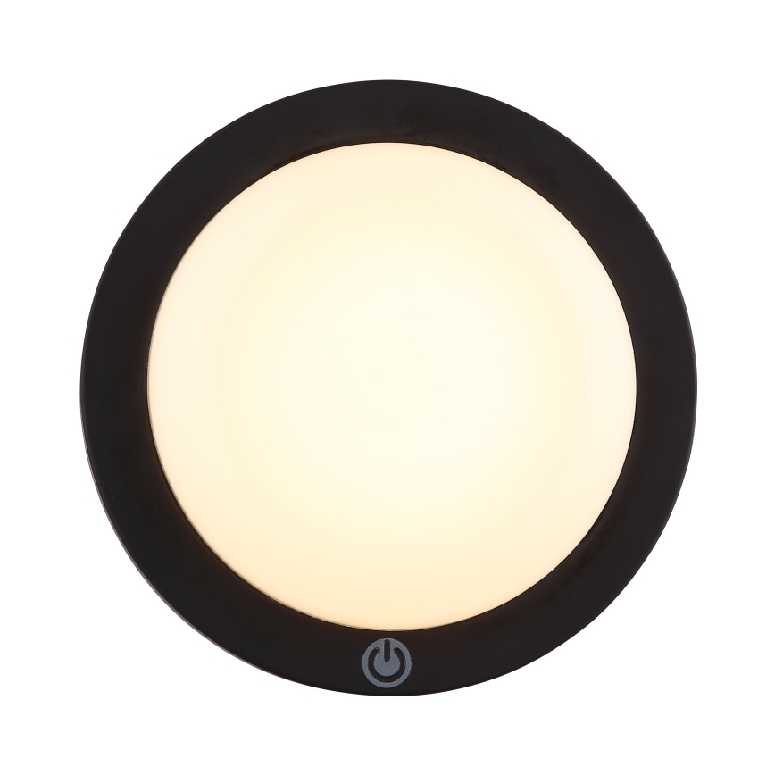 Globo - LED Nabíjateľné dotykové nástenné svietidlo LED/1,2W/3,7V pr. 15 cm 1800 mAh čierna