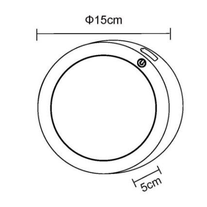 Globo - LED Nabíjateľné dotykové nástenné svietidlo LED/1,2W/3,7V pr. 15 cm 1800 mAh čierna