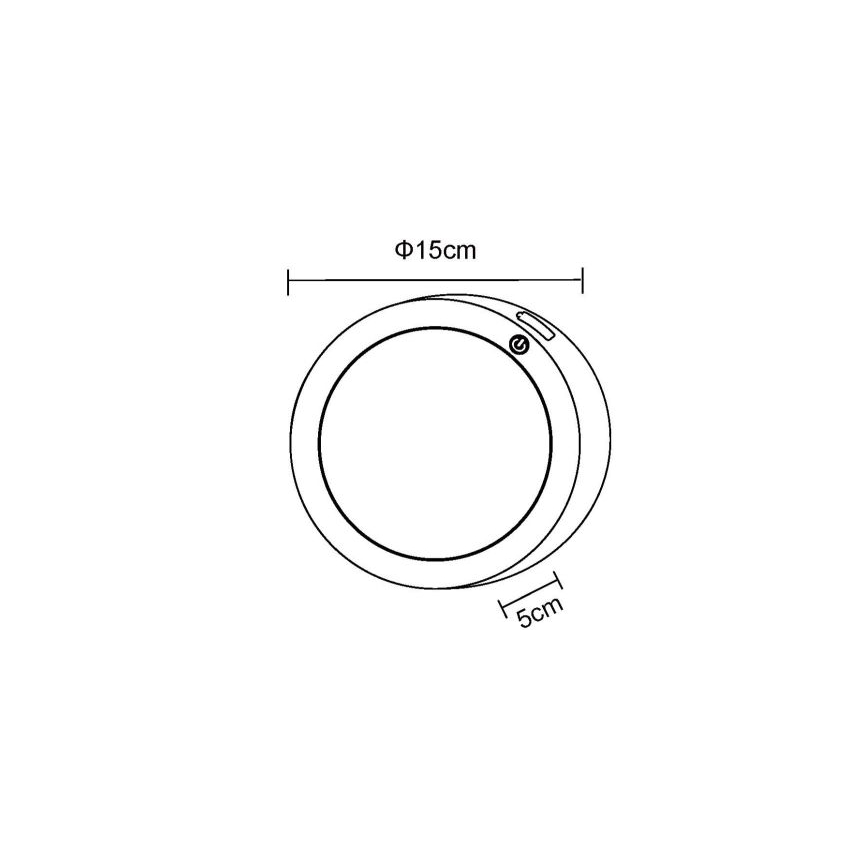 Globo - LED Nabíjateľné dotykové nástenné svietidlo LED/1,2W/3,7V pr. 15 cm 1800 mAh čierna