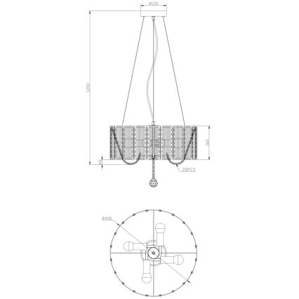 Globo 15091H - Krištáľový luster na lanku WALLA 4xE14/40W/230V