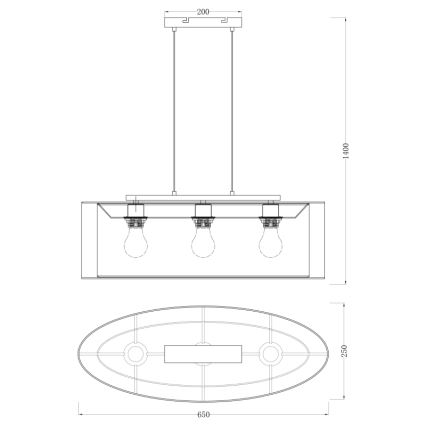 Globo - Luster na lanku 3xE27/60W/230V