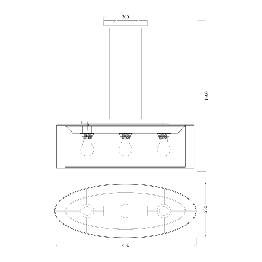 Globo - Luster na lanku 3xE27/60W/230V