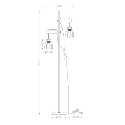 Globo 15326-2SN - Stojacia lampa MINA 2xE27/40W/230V